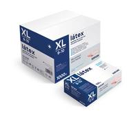 Guante DE Latex Blanco EMPOLVADO XL 100UDS