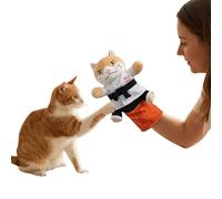 Guante de lucha para gatos CRGANGZY, muñeco de pelea felino con protector de antebrazo para juego seguro, mordiendas para mascotas en juegos juguete de combate de karate para gatitos pelea interactiva
