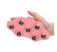 Guante de Masaje con Bolas, Guante de Masaje con 7 Rodillos de 360 grados, TPR + Cuentas Magnéticas, Guante de Masaje con Bola de Rodillo Portátil Masajeador de Cuerpo con Cuentas Magnéticas para Ad