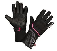 Modeka Makari Guantes de chaqueta de señora, negro/rosa, Talla 8 (XL)