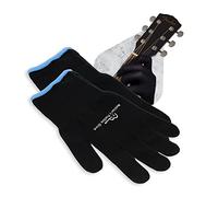 Guante de práctica para músicos - Paquete de 2 guantes de guitarra para mujeres y hombres, protectores de dedos para tocar instrumentos de cuerda, problemas de manos y más, XL, Negro