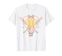 Guante de Softball con Lazo en Forma de corazón, Color Cereza Pastel Camiseta