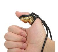Guante de tiro con arco Protector de dedo del pulgar de caza, anillo de pulgar de tiro con arco de latón de cuero suave Anillo de protección de pulgar Protector de dedo de tiro con arco para tiro con