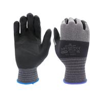 Guante de trabajo SHOWA 381 de uso general con palma de espuma de nitrilo y forro de microfibra, calibre 13, extra grande, 12 pares