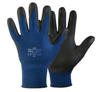 SHOWA 380, Mechanical and Industrial Protective Gloves, Nitrile Palm Coating, Breathable, Navy, 1 Pair, Size X-large