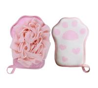 Guante exfoliante de ducha, guante exfoliante de doble cara, esponja de luffa, guante de ducha elástico, esponja de baño, guante exfoliante para calmar y limpiar tu piel