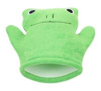 Guante Exfoliante Forma de Rana Verde de Toalla, Doble Cara | Baño y Limpieza Piel, Manopla de Uso Versátil, Formato Compacto para Frotado Corporal