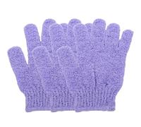 Guante Exfoliante Guantes exfoliantes 3/1 piezas, esponja de baño, removedor corporal, cepillo ducha, masajeador, exfoliante(3PCS-Purple)