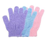 Guante Exfoliante Guantes exfoliantes 3/1 piezas, esponja de baño, removedor corporal, cepillo ducha, masajeador, exfoliante(3PCS-Mix colors)