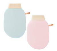 Guante Exfoliante -Guantes Exfoliantes Corporales 2pcs - Manopas de Baño para Exfoliar y Eliminar Células Muertas -Guante de Ducha para Spa, Depilación y Piel de Naranja-Rosa y Verde Claro