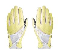 Guante Golf 1 par de Guantes de Golf for Mujer, Suaves y Transpirables con partículas Antideslizantes, Accesorios de Golf for Deportes al Aire Libre Guantes Golf(Yellow-Right-Left,18)