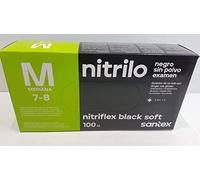 Santex Guantes Nitrilo Negro Sin Polvo Talla M 100uds