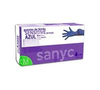 Guante Nitrilo Sensitive Azul Talla Mediana 100 Un