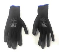 GUANTE POLIESTER SIN COSTURAS PALMA PU NEGRO 10