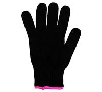 Guante profesional resistente al calor para peinar el cabello, bloqueo de calor para rizar, plancha plana y varita para rizar, adecuado para manos izquierda y derecha, 1 pieza, borde rosa
