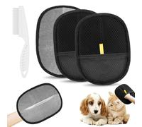 guante quitapelos mascotas, 2 piezas guante pelo gato,manopla quita pelos mascota, electrostatic pet hair remover glove mit peine para lavar el pelo, limpieza de alfombras y sofás