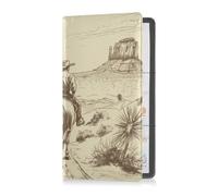 Guantera de cuero para seguro de registro de automóvil y tarjeta de identificación, para cualquier coche, camión, motocicleta, remolque o barco, dos vaqueros montando caballos en este desierto, Multi,