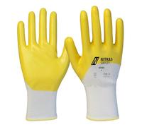 Guantes 03405 talla 10 blanco / amarillo PES con nitrilo EN 388 PSA II 12 NITRAS (Por 12)