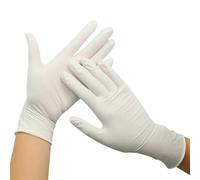 guantes, 50/100 piezas guantes de trabajo para platos, cocina, jardín, limpieza del hogar, peluquería, guantes sin polvo (blanco 100 piezas, L)