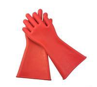 Guantes aislantes de alto voltaje, 1 par de guantes de trabajo eléctricos de goma de 5KV, protección antichoque eléctrico para mantenimiento de cables vivos