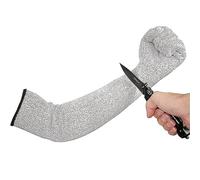 Guantes Anticortes, 1 par de guantes de trabajo de seguridad anticorte y antiperforación de nivel 5, fabricados en HPPE (polietileno de alta densidad), con mangas protectoras for los brazos.(35cm)