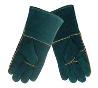 Guantes Anticortes, Guantes de seguridad y trabajo de piel de vacuno, de manga larga, resistentes a cortes, for soldadura TIG, MIG, motosierra, construcción y jardinería.(60cm)