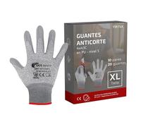 Guantes anticortes Nivel 5 XL - 10 pares - Protección EN388 - Trabajo y jardinería