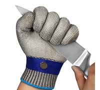 Guantes Anticortes WXYZ Guantes de protección Protectora de Grado 9, Guantes de Trabajo de Seguridad de Malla metálica, for Cocina cortadora de Carne/Corte/Anti-Sierra (Size : 1pcs/XL)