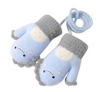 Guantes Bebe 1 Año, Kids Gloves Mittens| Producto Título de Punto Cálidos Sin Dedos para Niños Y Niñas con Cuerda - Animados de Lana de Invierno para Uso Diario (Blue One Size)