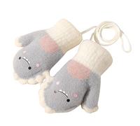 Guantes Bebe 6 Meses, Kids Gloves Mittens| Producto Título de Punto Cálidos Sin Dedos para Niños Y Niñas con Cuerda - Animados de Lana de Invierno para Uso Diario (Grey One Size)