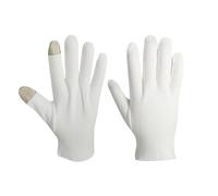 Guantes blancos, guantes de algodón para manos secas que duermen, guante hidratante sin adultos pantalla táctil media para dormir, spa,