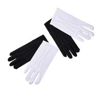 Guantes blancos versátiles ideales para actuaciones, reuniones de negocios y discursos, restaurantes, camareros, guantes formales para mujeres, cortos, formales, hombres y niñas, negro, blanco, Talla