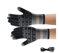 Guantes Calefactables De Moto Mitones de Punto USB Ajustables con 3 Niveles | Guantes de Invierno Calefactables A Prueba de Viento Para Esquí Snowboard Ciclismo Trabajo Aire Libre Jardine