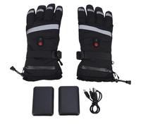 Guantes calefactables eléctricos Recargables de Invierno, Hombres y Mujeres, Guantes calefactores con Pilas con Tiras Reflectantes para Ciclismo al Aire, esquí, baterías de 4000