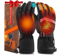 Guantes Calefactables Electrónicos para Hombre y Mujer Guantes Moto Invierno con Batería 7.4V 4000mAh Guantes de Pantalla Táctil a Prueba de Viento al Aire Libre 3 Nivele de Calefacción (A, X-Large)