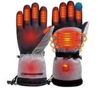 Guantes Calefactables Guantes Moto Invierno Hombre y Mujer, Calentamiento Completo de Dedos, 3 Niveles de Temperatura, para Esquí Pesca Senderismo Caza(Gray,Gloves+5000mAh Battery)