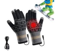 Guantes Calefactables para Hombre Manoplas Tejidas USB 3 Niveles De Calor | Guantes de Invierno Calefactables A Prueba de Viento Para Esquí Snowboard Ciclismo Trabajo Aire Libre Jardine