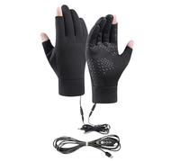 Guantes calefactables para motocicleta, calentadores de manos antideslizantes, recargables por USB, con dos dedos para pantalla táctil, guantes para clima frío, para invierno, motocicleta, trabajo