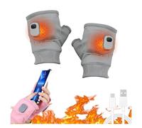 Guantes calefactables portátiles, Guantes eléctricos Inteligentes termostáticos sin Dedos con Calentamiento instantáneo en 3 Segundos y Pantalla Digital, Ideales(Gray 1Pcs)