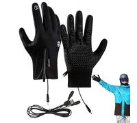 Guantes calefactables recargables, guantes de trabajo calentados - Guantes calentadores de manos recargables | impermeables ajustables, guantes de invierno para patinaje sobre hielo en bicicleta