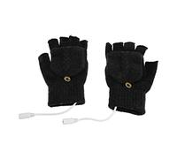 Guantes Calefactables USB, Guantes Calefactores Alimentados por USB de Doble Cara Plegables hacia Atrás de Punto Otoño Invierno Cálido Eléctrico para Oficina para Mujeres y Niñas