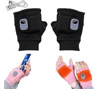 Guantes Calefactables USB Mujer 2026 - Recargables sin Dedos con Control Térmico Inteligente, Ideales para Exteriores, Ciclismo y Nieve (Negro-1 Unidad)