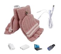 Guantes calefactados para hombre, guantes calefactados por USB para clima frío, calentador de manos completo y medio dedo, esquí de invierno, cálidos para hombres y mujeres