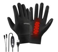 Guantes calefactores, 3 Niveles de Ajuste Guantes Aislados USB Táctiles | Mitones Eléctricos Térmicos - para Invierno Ciclismo Esquí al Aire Libre Camping Conducción Senderismo Tiempo Frío