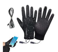 Guantes calefactores - Guantes de invierno con calefacción USB para bicicletas, 3 modos impermeables al viento para motocicleta, carreras, conducción de esquí, scooter, hombres y mujeres, pesca