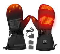 Guantes Calefactores Hombre Mujer, Guantes Moto Invierno con Batería de 7.4V 3000 mAh, 3 Niveles de Temperatura Guantes de Pantalla Táctil Impermeable Prueba de Viento para Moto, esquí, Senderismo
