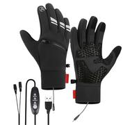 Guantes calefactores para mujeres, guantes eléctricos impermeables reutilizables, táctiles, guantes USB calefactores para mujeres, para camping, invierno, fútbol, golf, trabajo de motocicleta, oficina