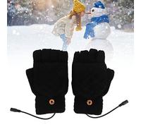 Guantes Calefactores USB, Guantes sin Dedos con Calefacción de Doble Cara, Dedo Completo, Medio sin Dedos, Guantes Calentadores de Manos para Ciclismo, Motociclismo, esquí,