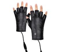 Guantes calentados - Guantes calefactables USB calientamanos de invierno, térmicos sin dedos con pantalla táctil | Mangas cálidas recargables de poliéster negro para trabajo con portátil, oficina