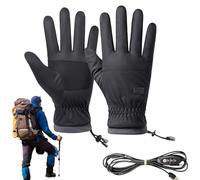 Guantes calentados, guantes calentados recargables USB para pantalla táctil, 3 niveles ajustables para senderismo, trabajo al aire libre, caza, excursiones en moto, esquí, Negro ,